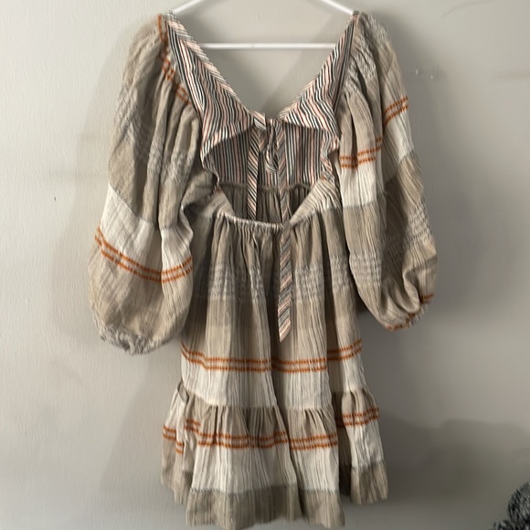 Extra small Free People Cosy Striped Mini Dress tan orange white - Picture 5 of 6